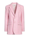 Ami Alexandre Mattiussi Woman Blazer Pink Size 2 Cotton, Wool