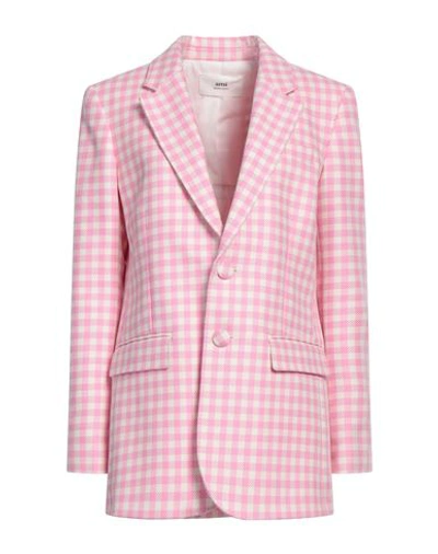 Ami Alexandre Mattiussi Woman Blazer Pink Size 6 Cotton, Wool