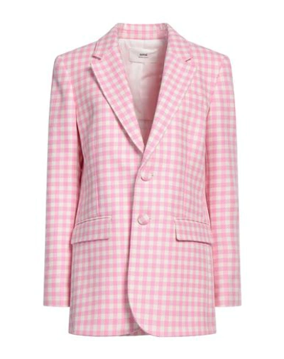 Ami Alexandre Mattiussi Woman Blazer Pink Size 2 Cotton, Wool In Pink