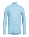 Filippo De Laurentiis Man Shirt Light Blue Size 42 Cotton
