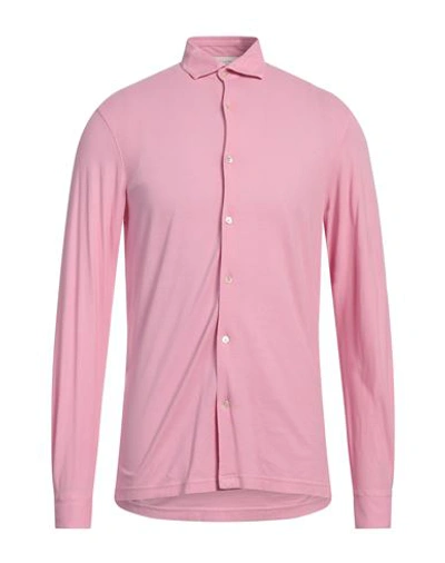 Filippo De Laurentiis Man Shirt Pink Size 40 Cotton In Pink