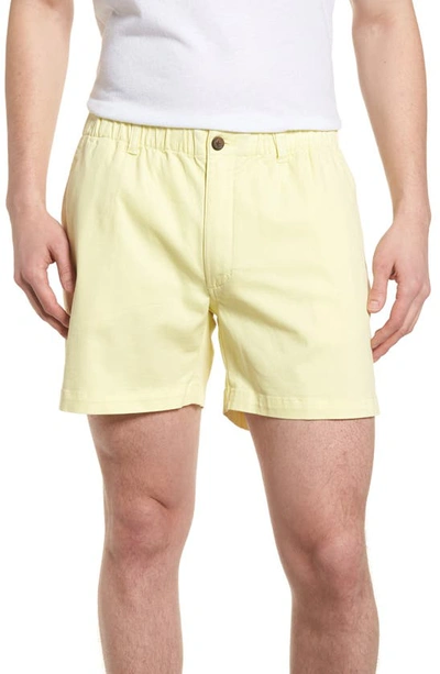 Vintage 1946 Snappers Elastic Waist 5.5 Inch Stretch Shorts In Lemon