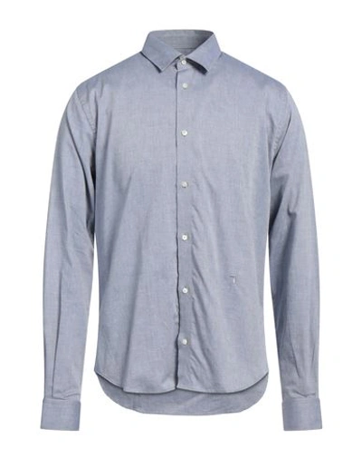 Trussardi Man Shirt Navy Blue Size 17 ½ Cotton