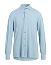 Filippo De Laurentiis Man Shirt Sky Blue Size 44 Cotton