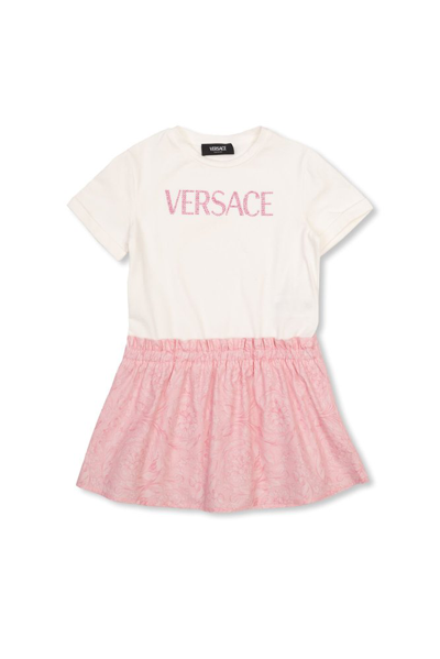 Versace Kids Barocco Printed T In Rose