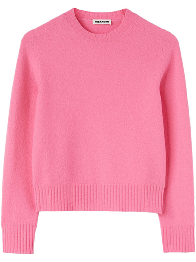Jil Sander Pink Raglan-sleeve Wool Sweater