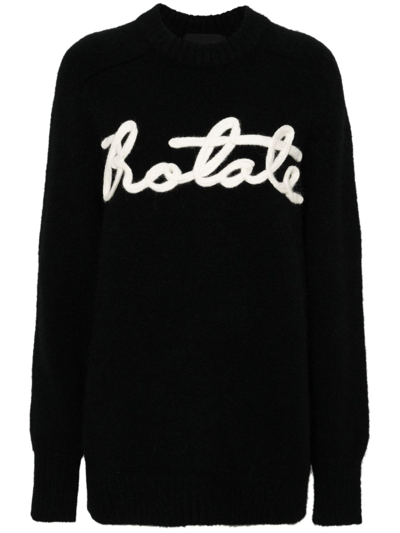 Rotate Birger Christensen Pullover Mit Logo-applikation In Black