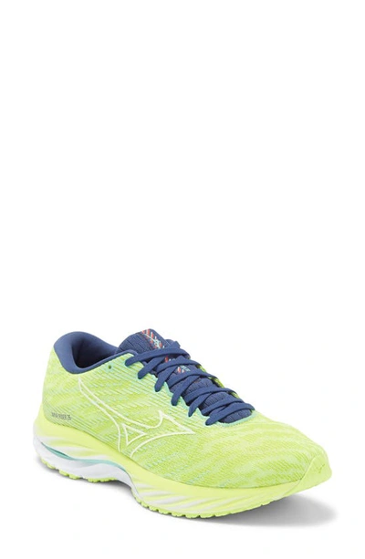 Mizuno Wave Rider 26 Sneaker In Lime-white