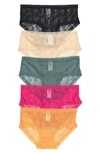 Abound Peyton Assorted 5-pack Lace Hipster Panties In Orange Apricot Multi