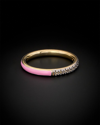 Italian Gold Over Silver 18k  0.12 Ct. Tw. Diamond Half-eternity Ring