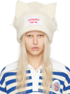 CHARLES JEFFREY LOVERBOY SSENSE EXCLUSIVE OFF-WHITE SUPERSIZED CHUNKY EARS BEANIE