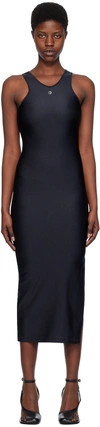 Coperni Embellished Satin-jersey Midi Dress In Black