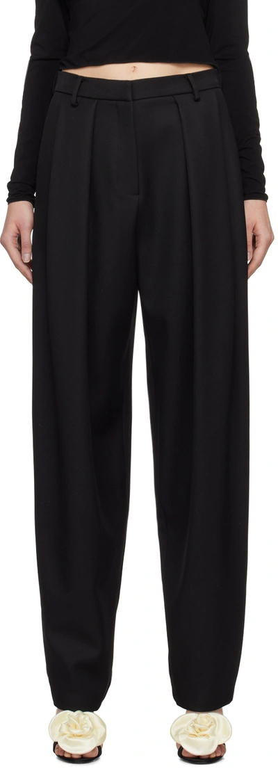 Magda Butrym High-waisted Oversize Tapered Trousers In Black