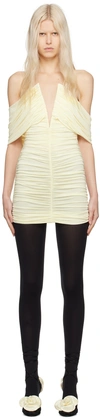 Magda Butrym Off-shoulder Ruched Minidress In Cream