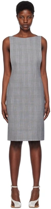 Coperni Gray Cape Minidress In 601b Black/white