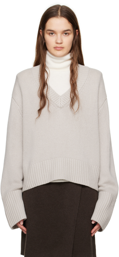 Lisa Yang Taupe 'the Aletta' Sweater In St Stone