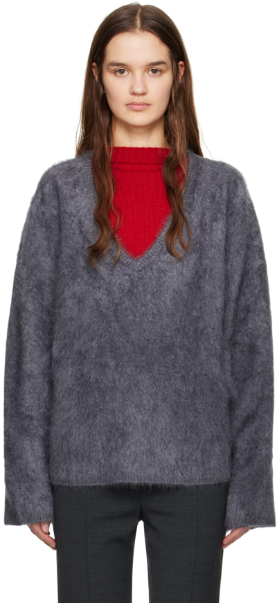 Lisa Yang Gray 'the Margareta' Sweater In Gz Graphite Brushed