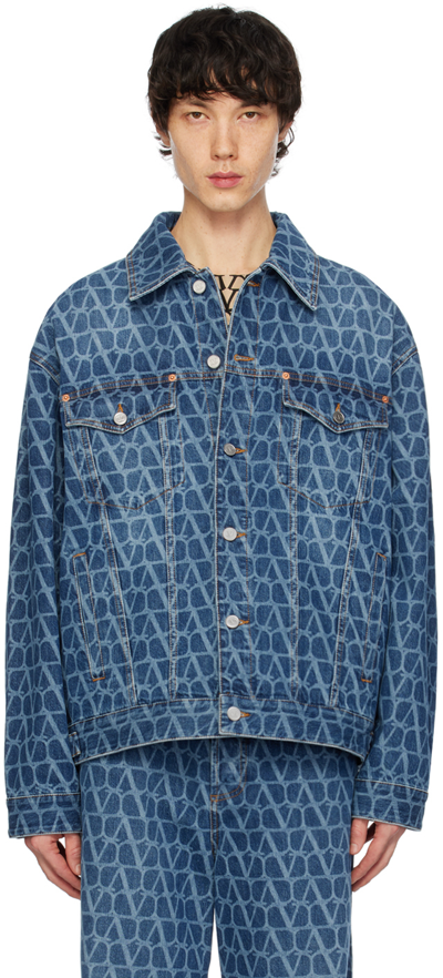 Valentino Vlogo Denim Jacket In デニム