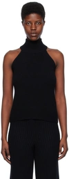 Lisa Yang Turtleneck Cashmere Tank Top In Bl Black