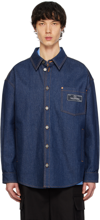 VALENTINO INDIGO PATCH DENIM SHIRT