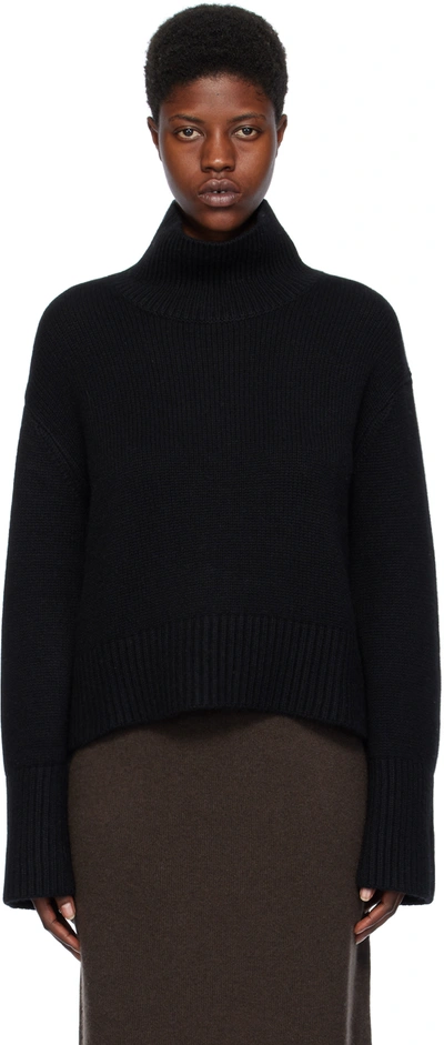 Lisa Yang Black Fleur Turtleneck In Bl Black