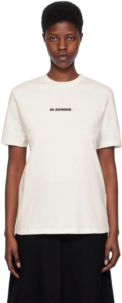Jil Sander Off-white Printed T-shirt In 102 Porcelain