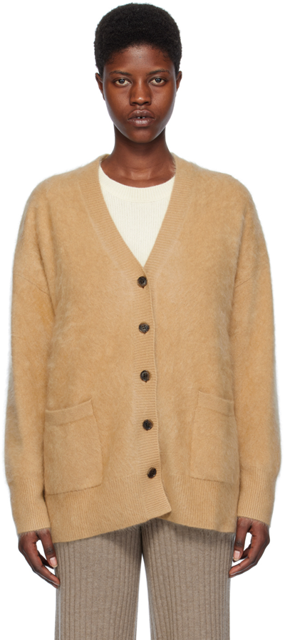 Lisa Yang Malena Brushed Cashmere Cardigan In Neutral
