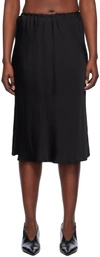 Jil Sander Black Elasticized Midi Skirt In 001 Black