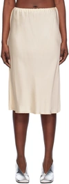 JIL SANDER BEIGE ELASTICIZED MIDI SKIRT