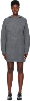 Lisa Yang Louise Hooded Cashmere Dress In Gx Graphite Boucle