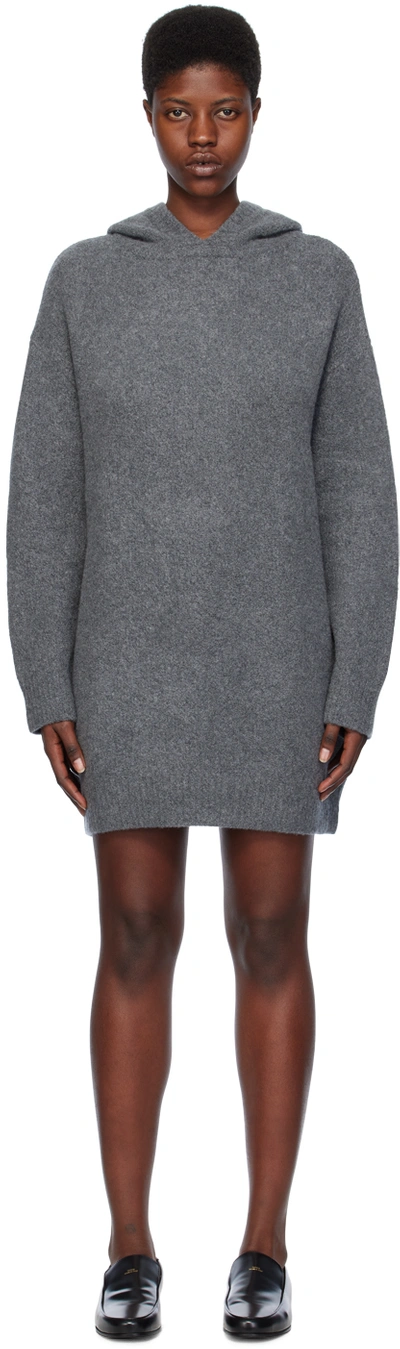 Lisa Yang Louise Hooded Cashmere Dress In Gx Graphite Boucle