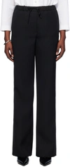 JIL SANDER BLACK DRAWSTRING TROUSERS