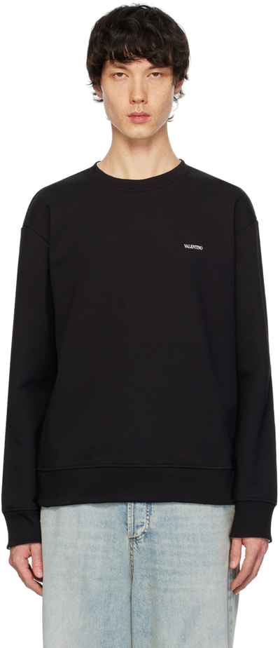 Valentino Black Printed Sweatshirt In Nero