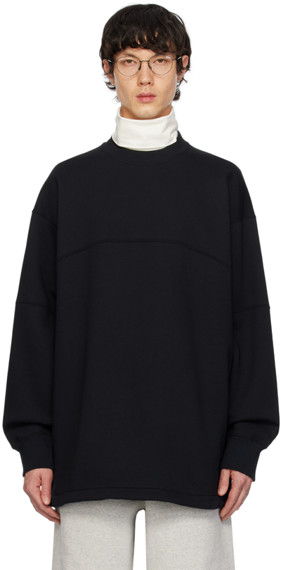 Jil Sander Black Paneled Sweatshirt In 001 Black