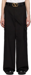 Valentino Black Hammer Loop Cargo Pants In Nero