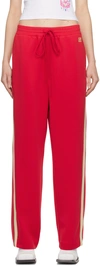 LESUGIATELIER RED SIDE STRIPE TRACK PANTS