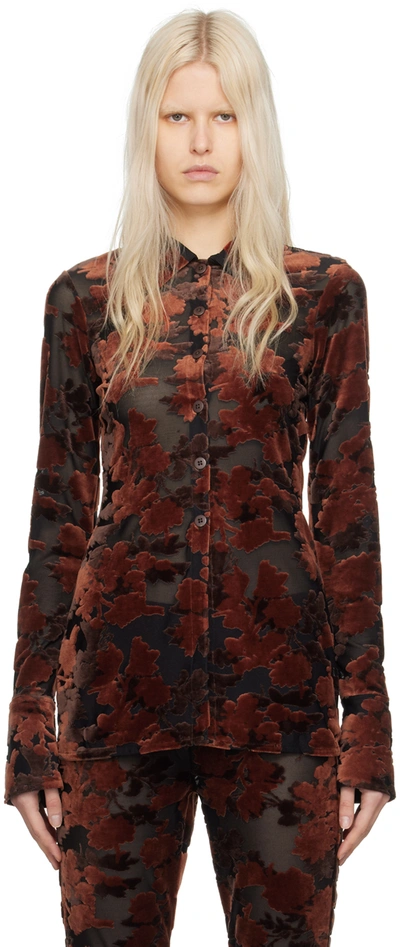 Holzweiler Brown & Black Cissi Devore Shirt In 1111 Brown Mix