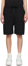 Valentino Toile Iconographe Cotton Bermuda Shorts In St. Toile Icono Nero
