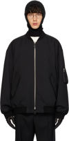 JIL SANDER BLACK PADDED BOMBER JACKET