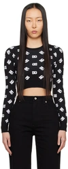Dolce & Gabbana Long Sleeve Sweater In N0004 Nero/bianco