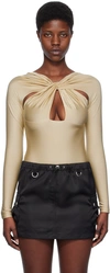 Coperni Beige Twisted Bodysuit In Beige