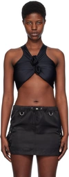 Coperni Flower-motif Stretch-jersey Top In Black