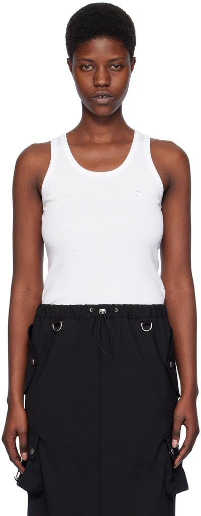 Coperni White Embroidered Tank Top In Optwht Optic White