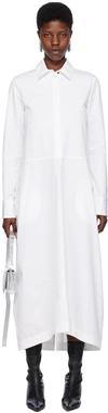 JIL SANDER WHITE HEAVY MIDI DRESS