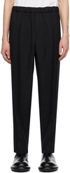 Jil Sander Wool Joggers With Elastic Waistband And Ribbed Cuffs In Black