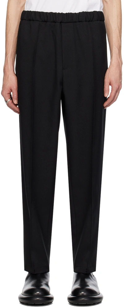 Jil Sander Relaxed Fit Cropped Leg Pants In Black