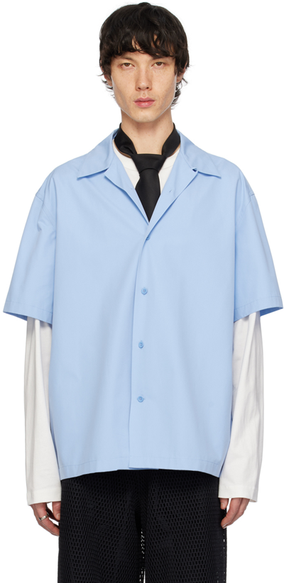 Jil Sander Blue Heavy Shirt In 523 Pastel Violet