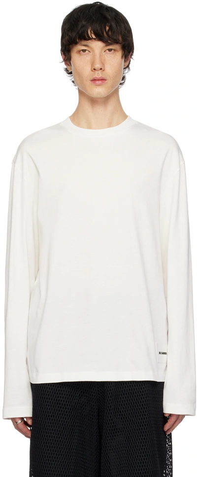 Jil Sander Three-pack White Long Sleeve T-shirts In 100 White
