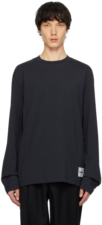 Jil Sander Black Cotton T-shirt Set  Black  Uomo S In Blue