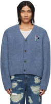 Ader Error Blue Gemma Cardigan In Blue